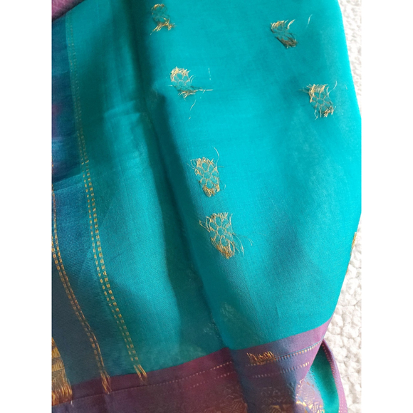 Women Pure Sico Gadwal Saree Handloom Festive Ethnic Royal Designer - Picture 14 of 16